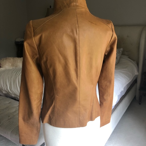 VINCE leather scuba jacket.  Worn once - Picture 4 of 14